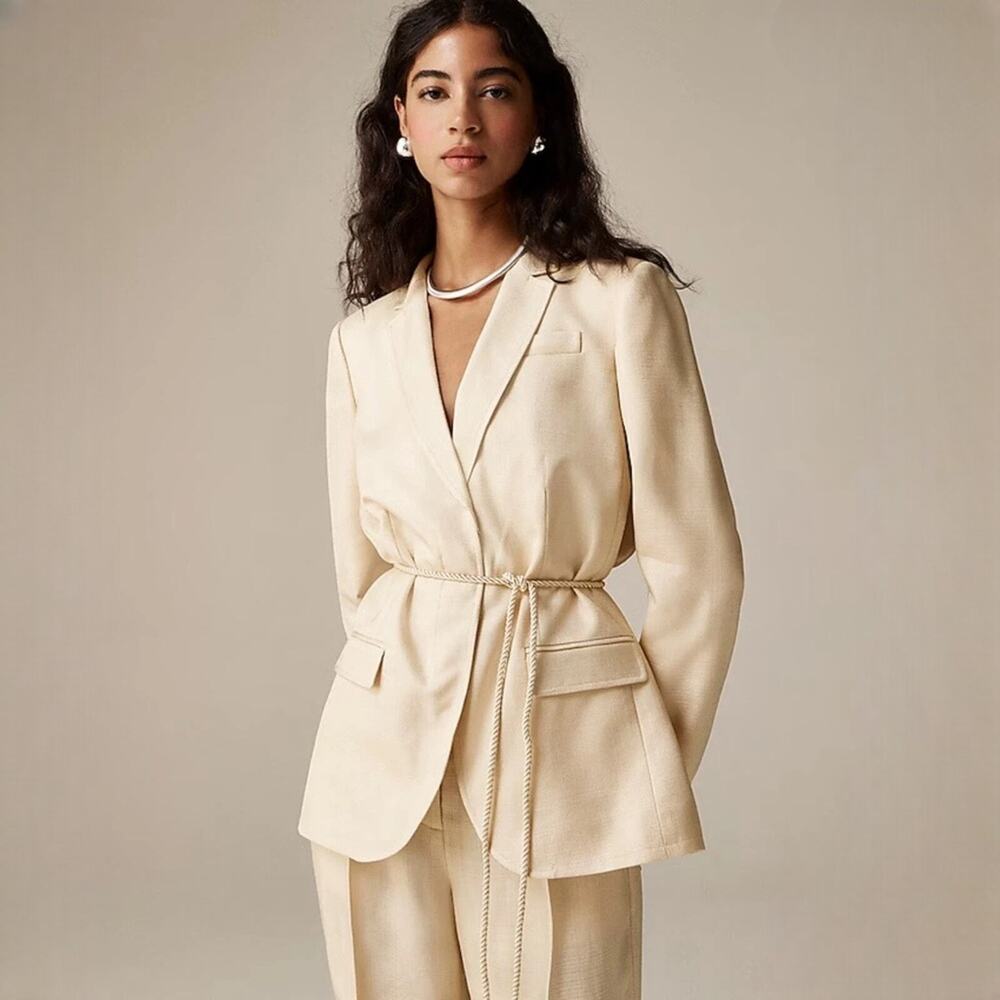 J.Crew Rope-Tie Blazer in Glossy Twill Size 4 NWT